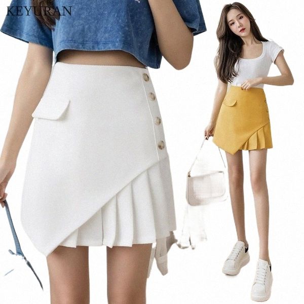 women girls casual irregular short skater pleated skirt button decor high waist summer spring autumn for ladies a-line faldas skirts j4yz#, Black
women girls casual irregular short skater pleated skirt button decor high waist summer spring autumn for ladies a-line faldas skirts j4yz#, Black