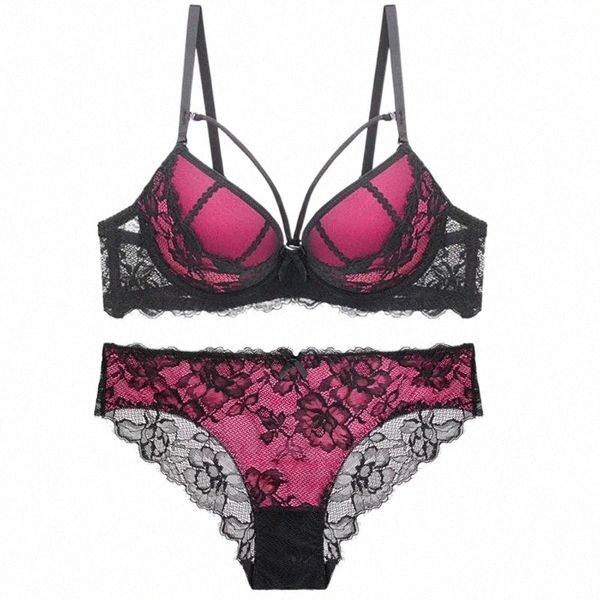 lace bra set gathered briefs women underwear push up lingerie bras sets u7iv#, Red;black