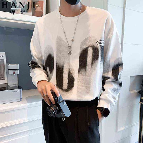 men's t-shirt net red sweater men's ins fashion brand spring and autumn popular round neck long sleeved t-shirt coat, White;black
men's t-shirt net red sweater men's ins fashion brand spring and autumn popular round neck long sleeved t-shirt coat, White;black