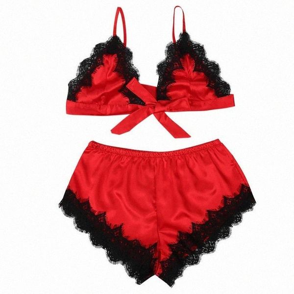 womens lace solid pajamas 2pcs outfits spaghetti strap scalloped trim backless bralette&elastic shorts 2 piece set lingerie bras sets w4ca#, Red;black
womens lace solid pajamas 2pcs outfits spaghetti strap scalloped trim backless bralette&elastic shorts 2 piece set lingerie bras sets w4ca#, Red;black