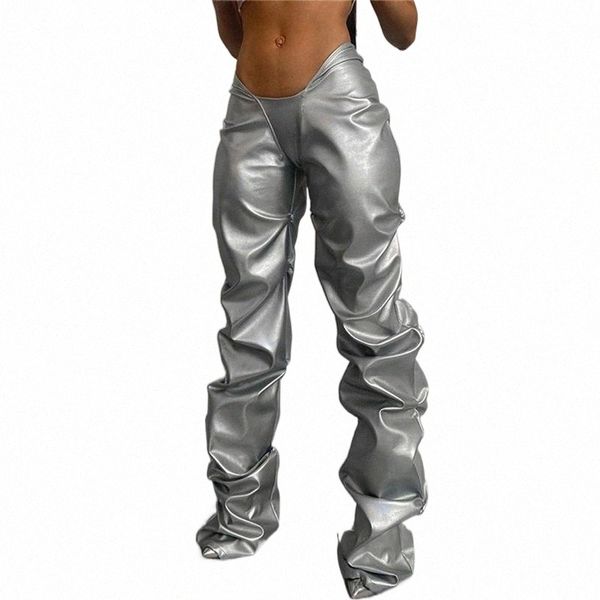 women's pants & capris solid faux pu leather shiny women hipster high street irregular shape folds clothing elastic waist female street, Black;white
women's pants & capris solid faux pu leather shiny women hipster high street irregular shape folds clothing elastic waist female street, Black;white