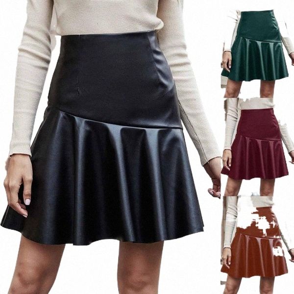 skirts european and american ins fashion leather high waist a-line puffy short women's beautiful button mini skirt h2gb#, Black
skirts european and american ins fashion leather high waist a-line puffy short women's beautiful button mini skirt h2gb#, Black