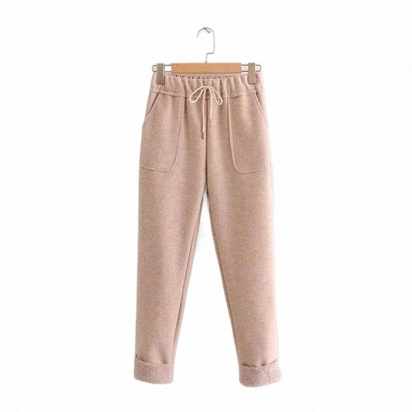 women's pants & capris zxqj women 2021 fashion side pockets imitation lamb wool vintage high-waist elastic drawstring female trousers, Black;white
women's pants & capris zxqj women 2021 fashion side pockets imitation lamb wool vintage high-waist elastic drawstring female trousers, Black;white