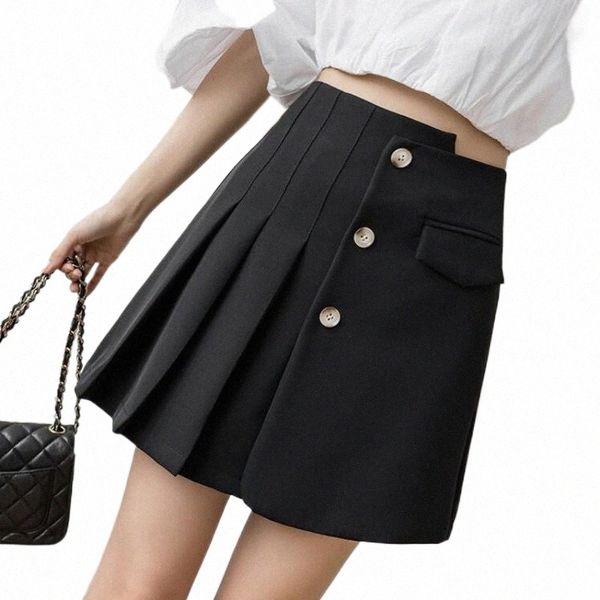 skirts chic asymmetrical high waist pleated mini skirt women solid color button summer office lady fashionable short i8lh#, Black
skirts chic asymmetrical high waist pleated mini skirt women solid color button summer office lady fashionable short i8lh#, Black