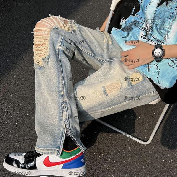 do the old yellow mud color ripped jeans tide ins high street men's summer thin section american large size hip-hop casual pants, Blue
do the old yellow mud color ripped jeans tide ins high street men's summer thin section american large size hip-hop casual pants, Blue