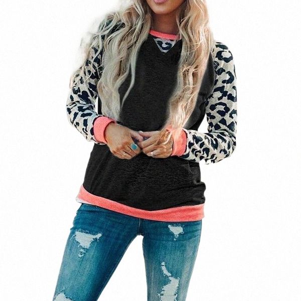 women hoodie long-sleeved fall leopard printing contrast stitching street style o-neck pullovers sweatshirt female clothing women's ho, Black
women hoodie long-sleeved fall leopard printing contrast stitching street style o-neck pullovers sweatshirt female clothing women's ho, Black