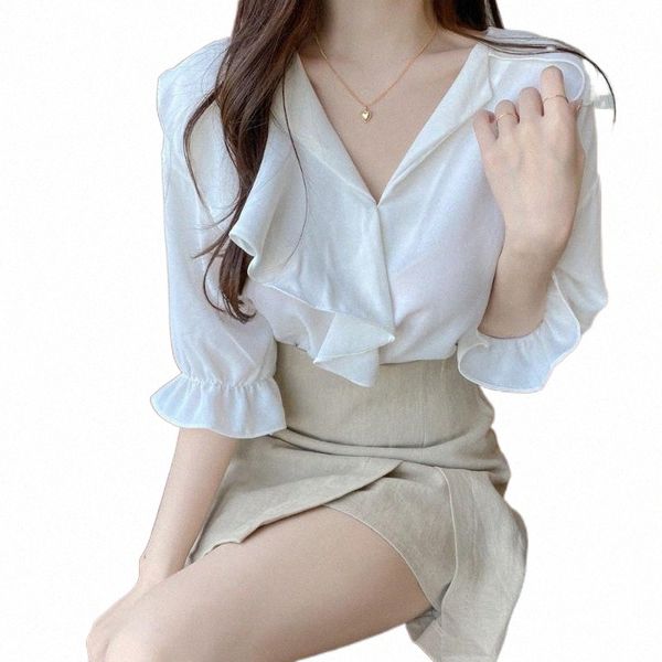 women's blouses & shirts v-neck half sleeve women white shirt ruffles elegant office lady summer blouse chiffon blusas mujer de moda j
women's blouses & shirts v-neck half sleeve women white shirt ruffles elegant office lady summer blouse chiffon blusas mujer de moda j