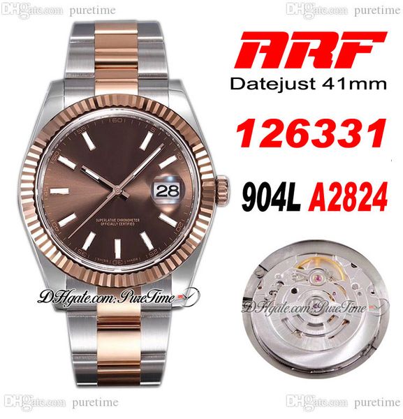 arf just 41 126331 a2824 automatic mens watch two tone rose gold brown dial stick markers 904l oystersteel bracelet super edition same serie, Slivery;brown
arf just 41 126331 a2824 automatic mens watch two tone rose gold brown dial stick markers 904l oystersteel bracelet super edition same serie, Slivery;brown