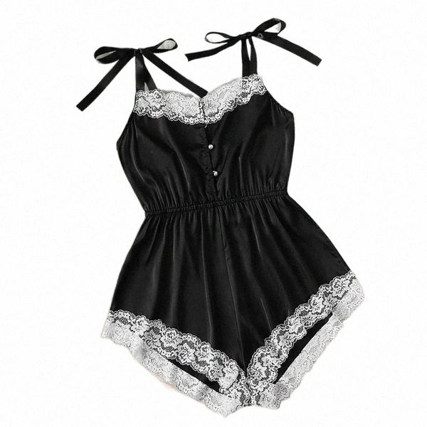 women summer onesis sleepwear pajamas lingerie tie spaghetti strap backless bodysuit with lace hem for ladies gift wife bras sets w8un#, Red;black
women summer onesis sleepwear pajamas lingerie tie spaghetti strap backless bodysuit with lace hem for ladies gift wife bras sets w8un#, Red;black