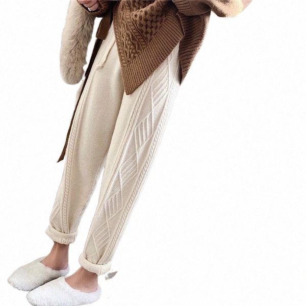 women's pants & capris thicken drawstring twisted female knitted casual harem brown black warm for women trousers winter fall r7es#, Black;white
women's pants & capris thicken drawstring twisted female knitted casual harem brown black warm for women trousers winter fall r7es#, Black;white