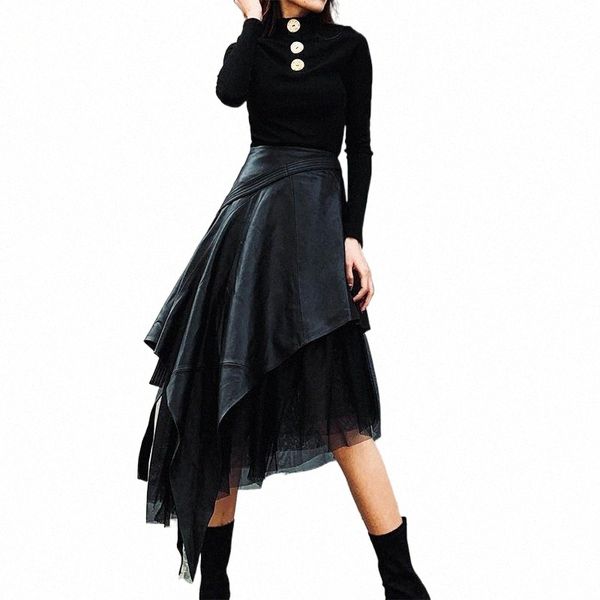 skirts spring autumn pu leather skirt in the long section of high waist a-line irregular mesh s8ro#, Black
skirts spring autumn pu leather skirt in the long section of high waist a-line irregular mesh s8ro#, Black