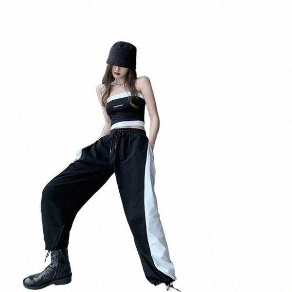 real s 2021 fashion reflective casual loose beam stitching contrast color pants women's & capris 89ua#, Black;white
real s 2021 fashion reflective casual loose beam stitching contrast color pants women's & capris 89ua#, Black;white
