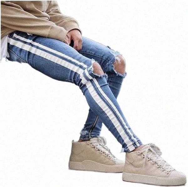 men's jeans mens blue ripped holes side striped skinny straight slim elastic denim fit male fashion long trousers jeans11 g2ra#
men's jeans mens blue ripped holes side striped skinny straight slim elastic denim fit male fashion long trousers jeans11 g2ra#