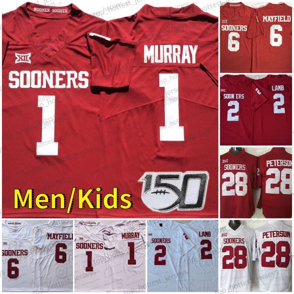 ncaa football oklahoma sooners jersey 6 baker mayfield 28 adrian peterson 2 ceedee lamb 1 kyler murray red white jerseys mens kid youth 150t, Black;red
ncaa football oklahoma sooners jersey 6 baker mayfield 28 adrian peterson 2 ceedee lamb 1 kyler murray red white jerseys mens kid youth 150t, Black;red