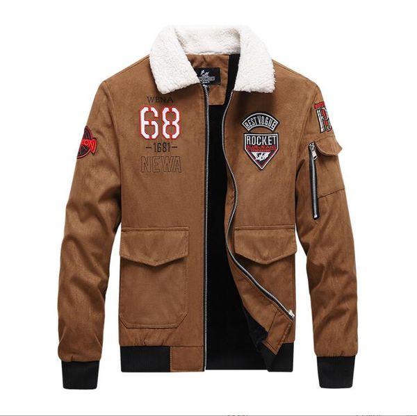 men's new autumn winter men's jackets embroidered aviator jacket and velvet warm coat mm58llh25, Black;brown
men's new autumn winter men's jackets embroidered aviator jacket and velvet warm coat mm58llh25, Black;brown