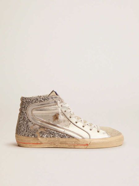 shoe slide sneakers high dirty designer luxurious italian vintage handmade with laminated leather upper silver sequins
shoe slide sneakers high dirty designer luxurious italian vintage handmade with laminated leather upper silver sequins
