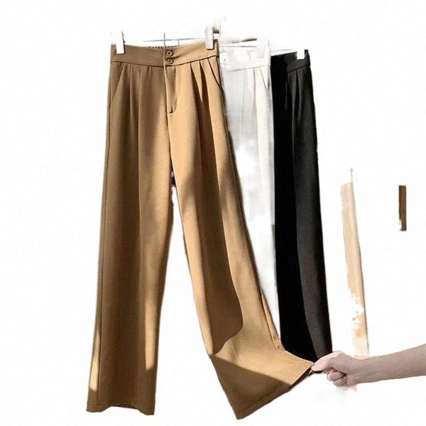 basic elastic high waist wide leg suit pants women korean style straight office lady baggy work trousers female women's & capris u64a#, Black;white
basic elastic high waist wide leg suit pants women korean style straight office lady baggy work trousers female women's & capris u64a#, Black;white
