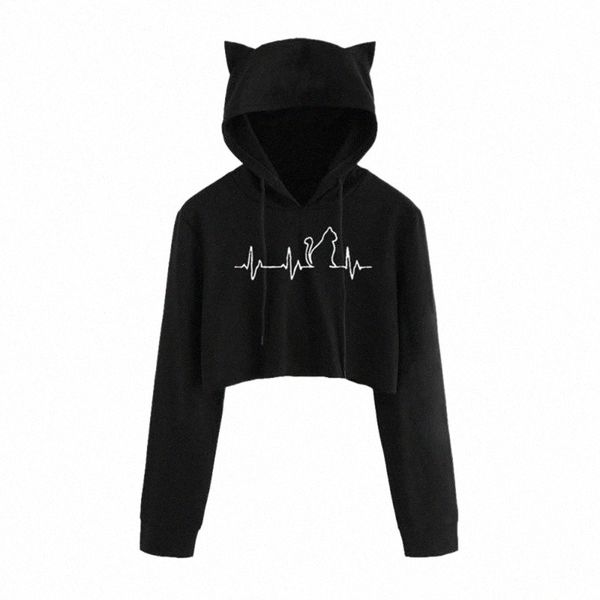 40# women crop hoodie cat ear long sleeve sweatshirt hooded pullover cropped hoodies bluza damska women's & sweatshirts 46vv#, Black
40# women crop hoodie cat ear long sleeve sweatshirt hooded pullover cropped hoodies bluza damska women's & sweatshirts 46vv#, Black