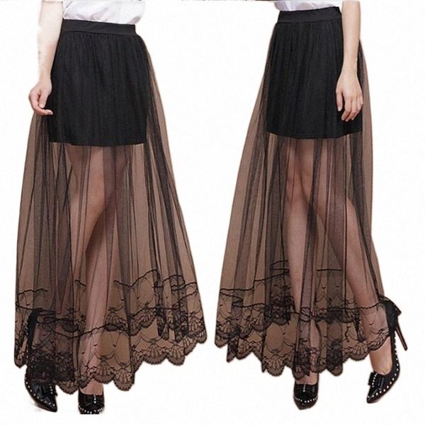 fashionable long section black mesh skirt women's lace skirts retro tulle high waist z7i9#
fashionable long section black mesh skirt women's lace skirts retro tulle high waist z7i9#