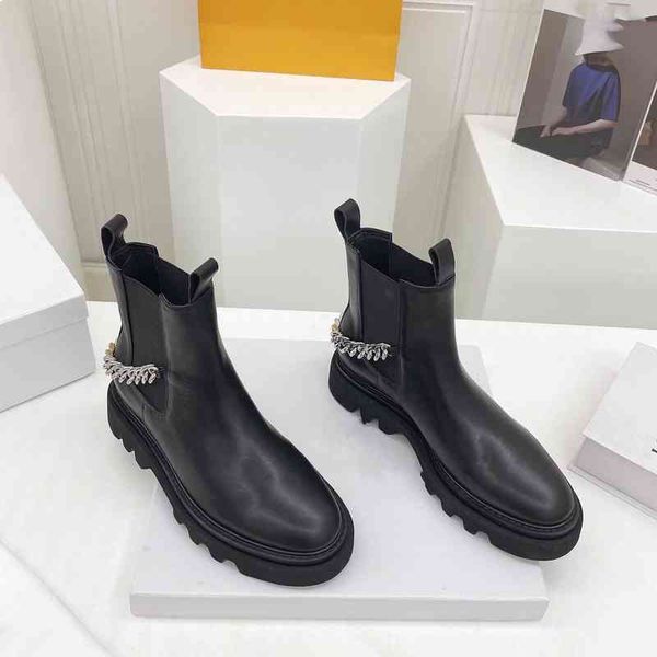 boots short boots women's early autumn metal chain chelsea short leather thick bottom chimney motorcycle martin, Black
boots short boots women's early autumn metal chain chelsea short leather thick bottom chimney motorcycle martin, Black