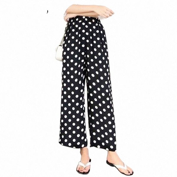 women summer wide leg pants korean loose chiffon plus size casual high waist dot print straight trousers women's & capris 55c3#, Black;white
women summer wide leg pants korean loose chiffon plus size casual high waist dot print straight trousers women's & capris 55c3#, Black;white