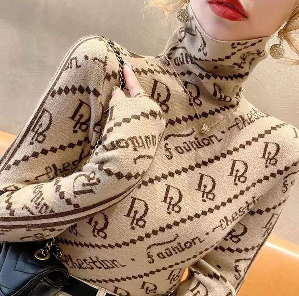 women sweater for pullovers turtleneck knitted designer luxury sweatshirt girls, White;black
women sweater for pullovers turtleneck knitted designer luxury sweatshirt girls, White;black