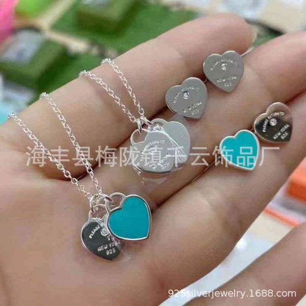dhl new t home s925cnc word printing belt diamond enamel peach heart necklace blue earrings bracelet shaped pendant for women, Silver
dhl new t home s925cnc word printing belt diamond enamel peach heart necklace blue earrings bracelet shaped pendant for women, Silver