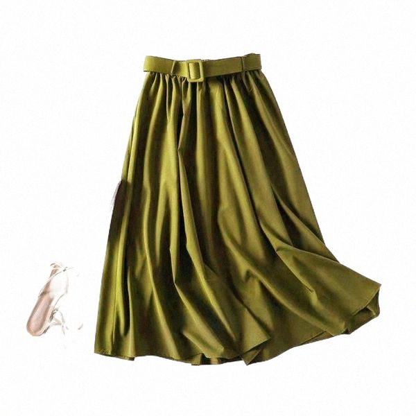 skirts high waisted pleated skirt with belt elegant women 2021 summer fashion a line long midi solid green black casual jupe b1km#
skirts high waisted pleated skirt with belt elegant women 2021 summer fashion a line long midi solid green black casual jupe b1km#
