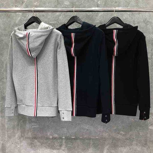 men's hoodies sweatshirts striped 2022 tb brand fashion thom hooded clothing cotton jacket men women cardigans casual sportswear coat, Black
men's hoodies sweatshirts striped 2022 tb brand fashion thom hooded clothing cotton jacket men women cardigans casual sportswear coat, Black