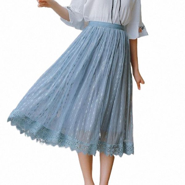 skirts summer floral embroidery tulle high waist a line long skirt korean pleated midi female tutu black white pink t8j8# 
skirts summer floral embroidery tulle high waist a line long skirt korean pleated midi female tutu black white pink t8j8#