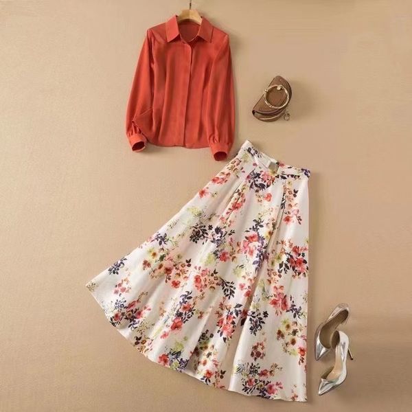 two piece dress new european and american women's wear for winter 2022 long-sleeved single-breasted shirt printed pleated skirt fashion, White
two piece dress new european and american women's wear for winter 2022 long-sleeved single-breasted shirt printed pleated skirt fashion, White