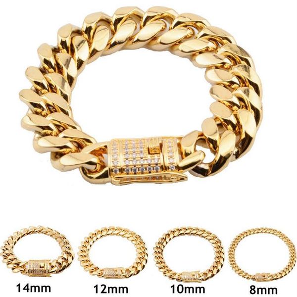 8mm 10mm 12mm 14mm 16mm 18mm mens 14k gold plated stainless steel bracelets high polished miami cuban link punk curb gold bracelet264t, Black
8mm 10mm 12mm 14mm 16mm 18mm mens 14k gold plated stainless steel bracelets high polished miami cuban link punk curb gold bracelet264t, Black