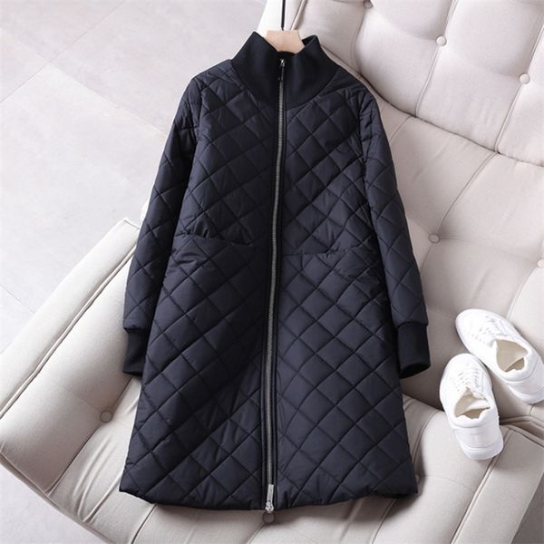 women's down parkas winter coat women diamond lattice parka european windproof long femme cotton jackets thick outerwear 220919, Black
women's down parkas winter coat women diamond lattice parka european windproof long femme cotton jackets thick outerwear 220919, Black