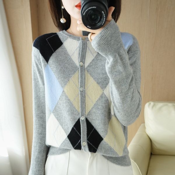 women s knits tees autumn winter wool blend sweater slim o neck cardigan female warm casual knitted contrast color diamond bottoming coat 22, White
women s knits tees autumn winter wool blend sweater slim o neck cardigan female warm casual knitted contrast color diamond bottoming coat 22, White