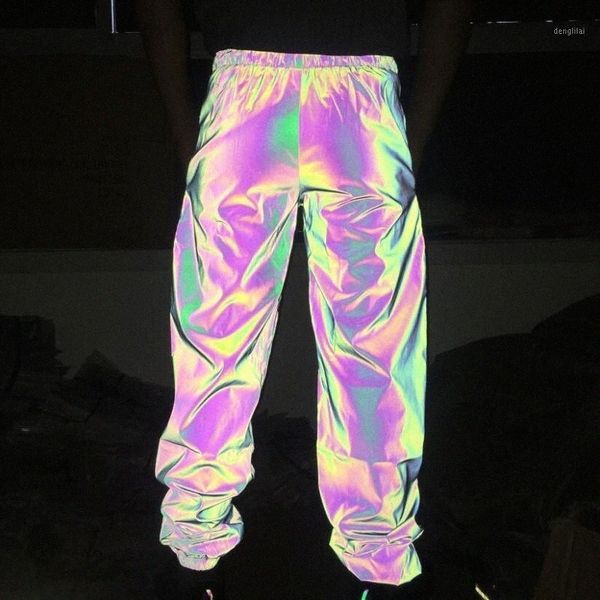 men's pants autumn winter men night shiny colorful reflective joggers elastic waist man street dance hip hop sweatpants pantalones s997, Black
men's pants autumn winter men night shiny colorful reflective joggers elastic waist man street dance hip hop sweatpants pantalones s997, Black
