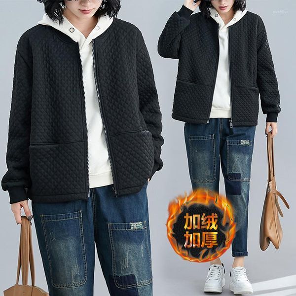 2022 winter modelwomen's jackets women's and art large size plush thickened lingge cotton padded jacket loose baseball collar zipp, Black;brown
2022 winter modelwomen's jackets women's and art large size plush thickened lingge cotton padded jacket loose baseball collar zipp, Black;brown