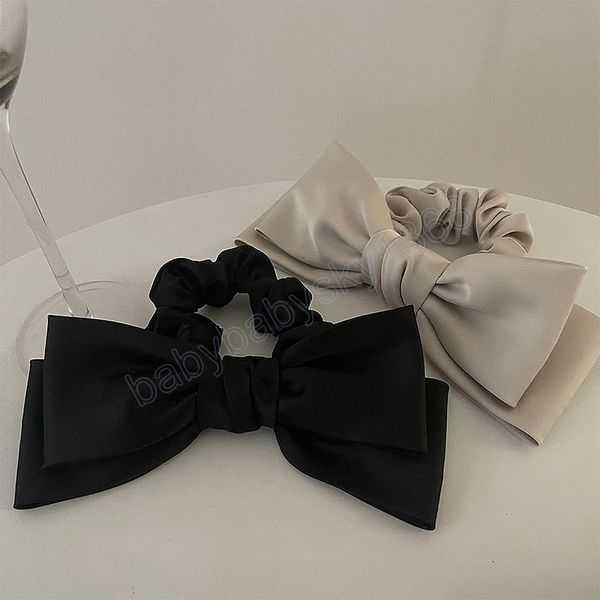 korean woman large elegant silk elastics hair band black satin bow scrunchies ladies ponytail hold hair accessorie, Slivery;white
korean woman large elegant silk elastics hair band black satin bow scrunchies ladies ponytail hold hair accessorie, Slivery;white