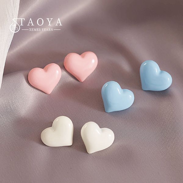 sweet macarone heart stud earrings gift for young girls 2022 fashion classic simple jewelry for women ear accessories, Golden;silver
sweet macarone heart stud earrings gift for young girls 2022 fashion classic simple jewelry for women ear accessories, Golden;silver