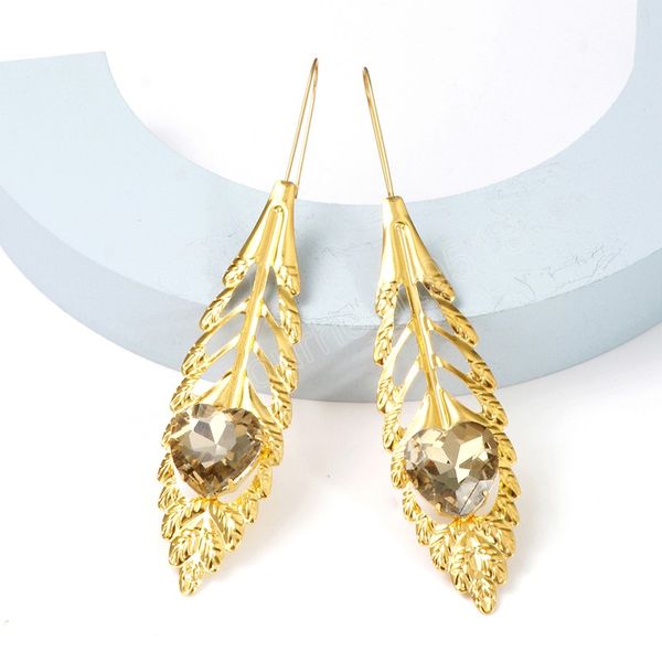 vintage heart crystal metal leaves dangle earrings geometric high-quality gold drop earrings jewelry accessories for women gift, Silver
vintage heart crystal metal leaves dangle earrings geometric high-quality gold drop earrings jewelry accessories for women gift, Silver