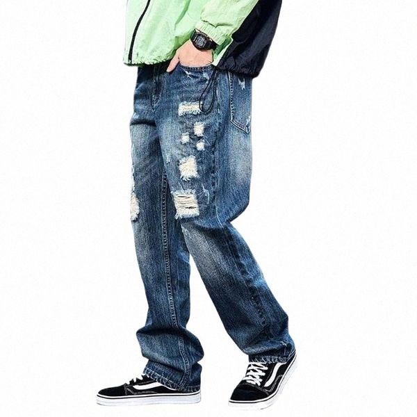 men's jeans trend ripped baggy men casual straight trousers streetwear denim skateboard distressed harem pants x5yx#, Blue
men's jeans trend ripped baggy men casual straight trousers streetwear denim skateboard distressed harem pants x5yx#, Blue