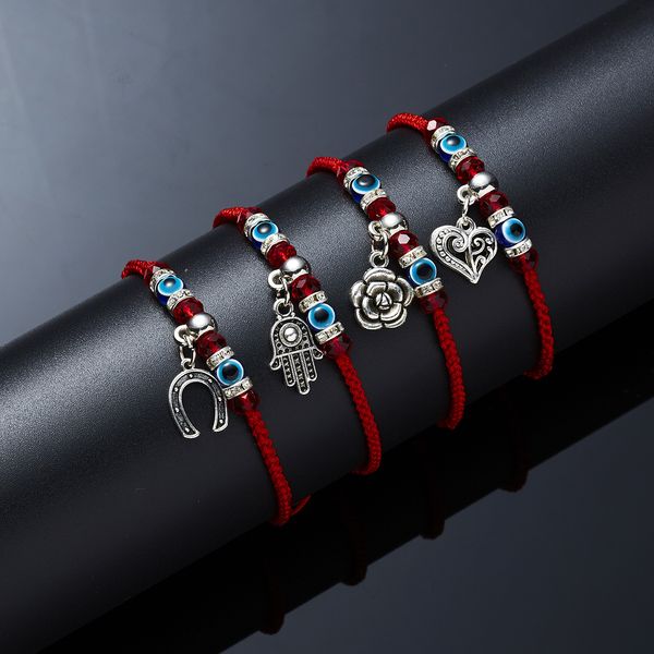 string jewelry creative blue eye bracelet red rope adjustable chain for woman gift, Golden;silver
string jewelry creative blue eye bracelet red rope adjustable chain for woman gift, Golden;silver