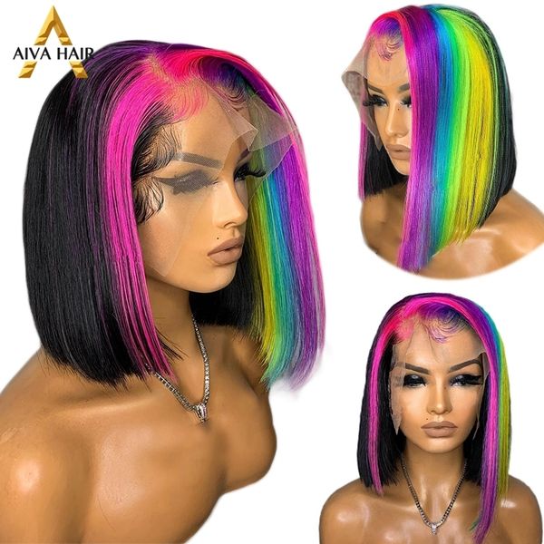 lace wigs omber rainbow color synthetic bob short 13x4 front wig highlight transparent drag queen pixie cut for black women 220919, Black;brown
lace wigs omber rainbow color synthetic bob short 13x4 front wig highlight transparent drag queen pixie cut for black women 220919, Black;brown