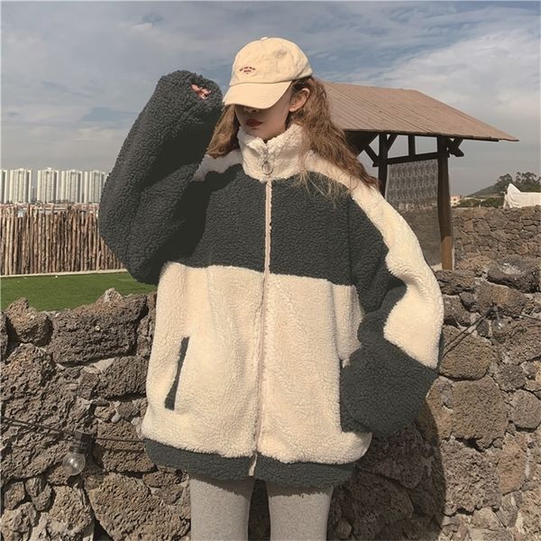women's fur faux elegant coat women autumn winter warm soft zipper patchwork jacket female plush overcoat pocket casual outwear 220916, Black
women's fur faux elegant coat women autumn winter warm soft zipper patchwork jacket female plush overcoat pocket casual outwear 220916, Black