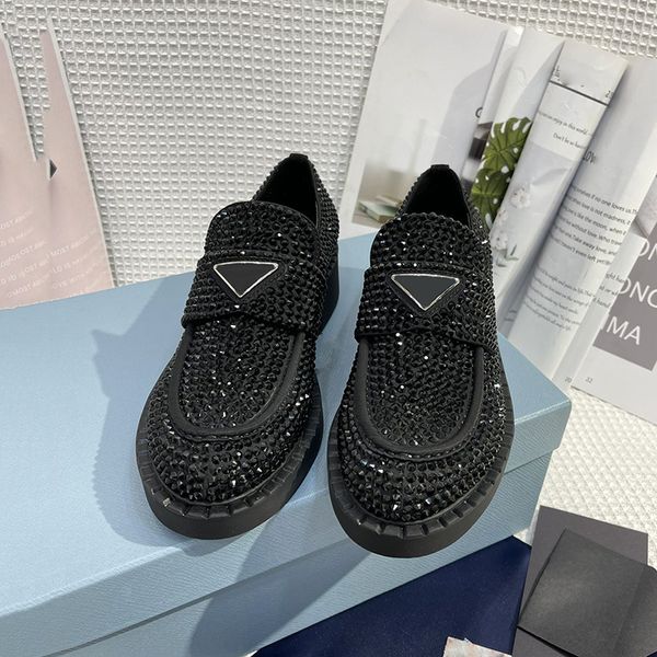 triangle loafer shoes round head thick heel rhinestone single british retro thick bottom full diamond shoe, Black
triangle loafer shoes round head thick heel rhinestone single british retro thick bottom full diamond shoe, Black