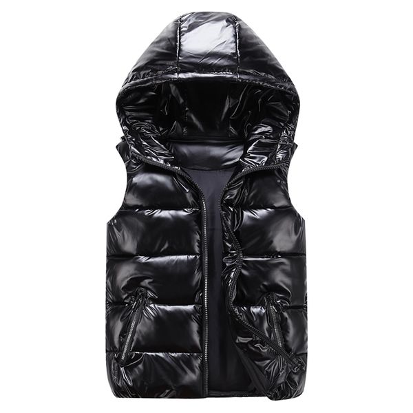 men's vests man/woman/ child vest winter hooded glossy cotton vest casual waistcoat men's sleeveless jacket warm overcoats hat 220, Black;white
men's vests man/woman/ child vest winter hooded glossy cotton vest casual waistcoat men's sleeveless jacket warm overcoats hat 220, Black;white