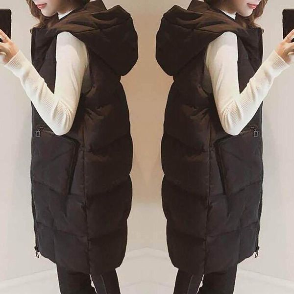 women's vests hoodie waistcoat vest womens plus size gilet casual sleeveless black long jacket coat female winter outwear, Black;white
women's vests hoodie waistcoat vest womens plus size gilet casual sleeveless black long jacket coat female winter outwear, Black;white