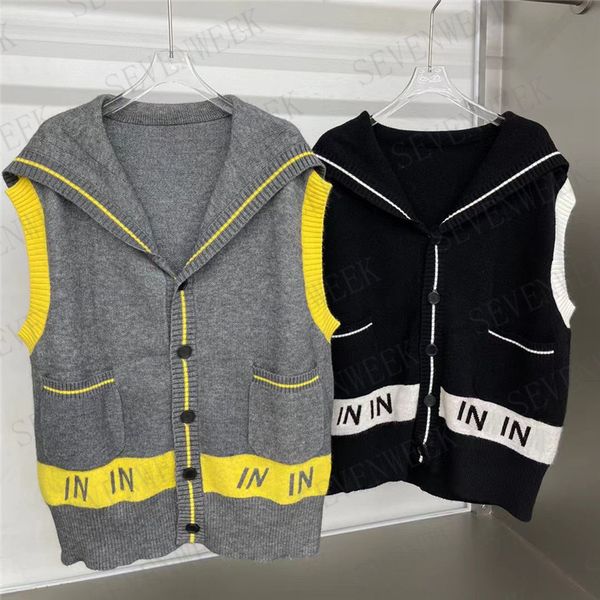 wool vest womens designer letters sweaters fashion high end ladies sleeveless tanks pullover, White;black
wool vest womens designer letters sweaters fashion high end ladies sleeveless tanks pullover, White;black