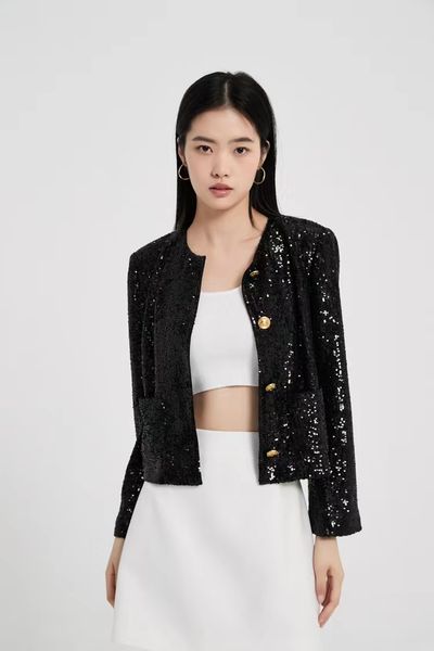 cel women's brand jacket2022women new autumn winter fashion western suit jacket designer logo paillette jacket casual spring coat cardi, Black;brown
cel women's brand jacket2022women new autumn winter fashion western suit jacket designer logo paillette jacket casual spring coat cardi, Black;brown