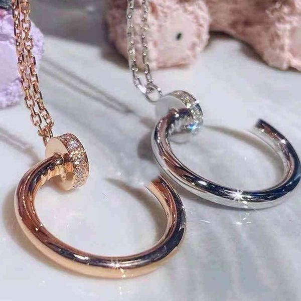 fashion nail necklace creative classic sliding diamond pendant necklaces with exquisite packaging, Silver
fashion nail necklace creative classic sliding diamond pendant necklaces with exquisite packaging, Silver