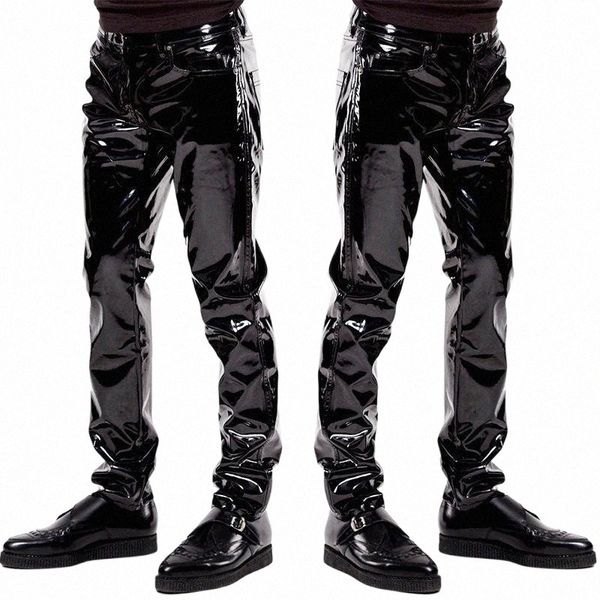 men's pants men plus size high elastic pvc shiny pencil jeans tight pu glossy punk stage erotic lingerie gay wear b2bo#, Black
men's pants men plus size high elastic pvc shiny pencil jeans tight pu glossy punk stage erotic lingerie gay wear b2bo#, Black